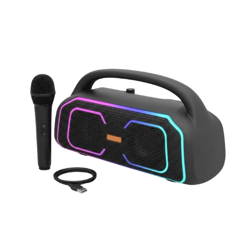 MS-3642BT-W Bluetooth Speaker with Wireless Mic – LED RGB Karaoke Speaker, TWS Pairing
