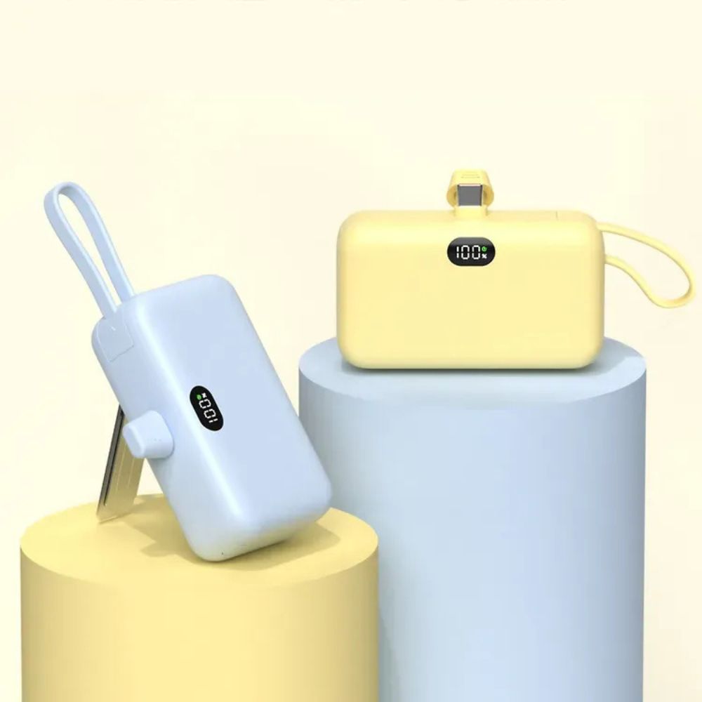 Pantone Mini Docking Power Bank 10000mAh 22.5W | Built-in Cable, Carry-on | Travel, Camping (Built-in Cable PBP-100)