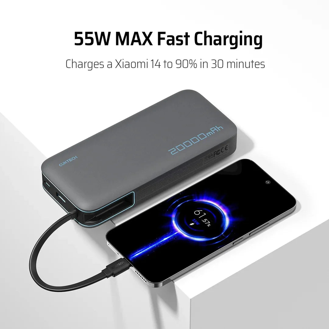 CUKTECH 45W 20000mAh Power Bank – Used, Working Condition (No Box / Minor Scratches)