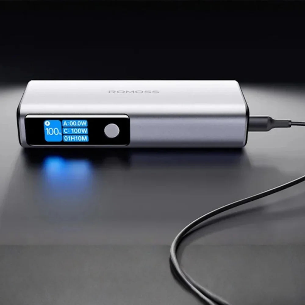 Original ROMOSS PPU20 20000mAh 130W Power Bank Silver  | Without Box | Container Product