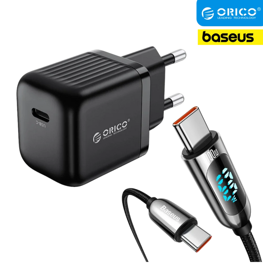 ORICO 30W Fast Charger + Baseus 100W Display Cable Combo Deal