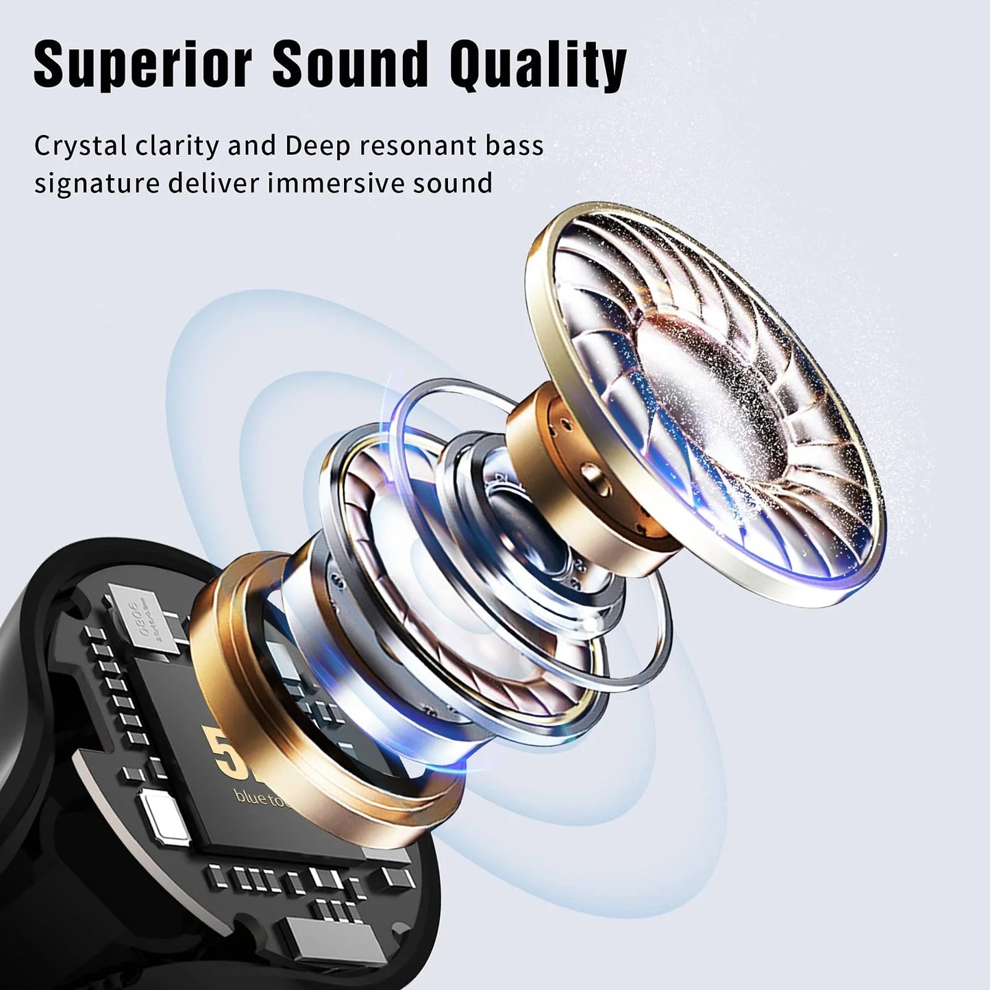 Lanteso Bluetooth Earbuds | Deep Bass Wireless Sports Earphones | Waterproof