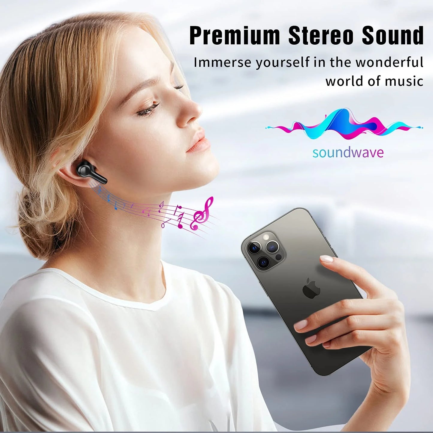 Lanteso Bluetooth Earbuds | Deep Bass Wireless Sports Earphones | Waterproof