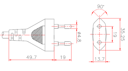 Tape Leed C7 AC Power Cord 2.5A 250V
