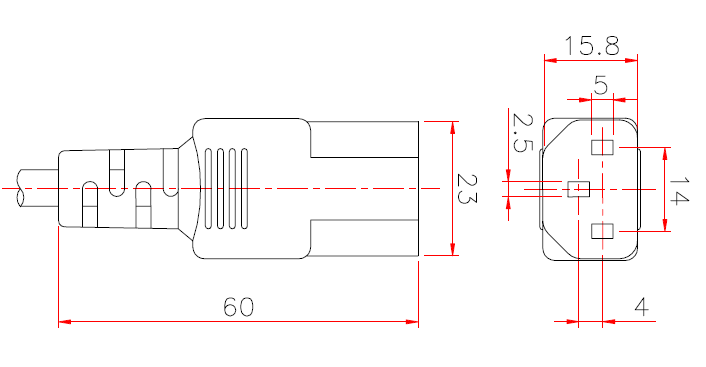 Power Cable Extender C14 to C13 10A 250V