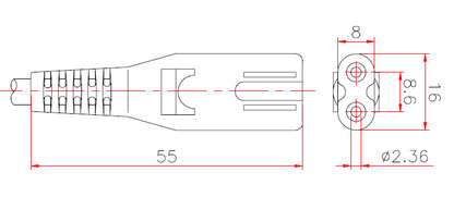 Tape Leed C7 AC Power Cord 2.5A 250V