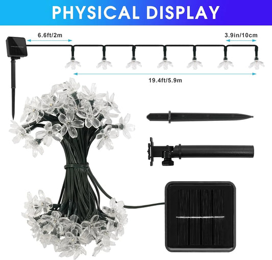 Brightown Solar LED Flower String Light – 20 Feet