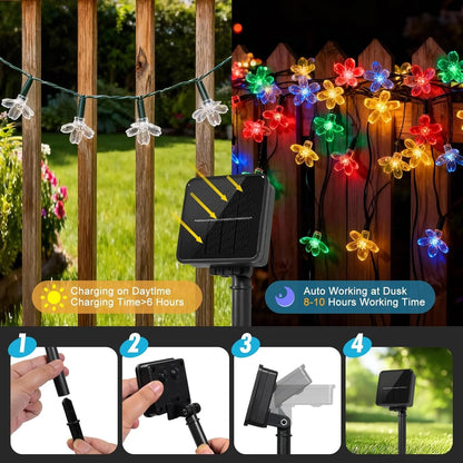 Brightown Solar LED Flower String Light – 20 Feet