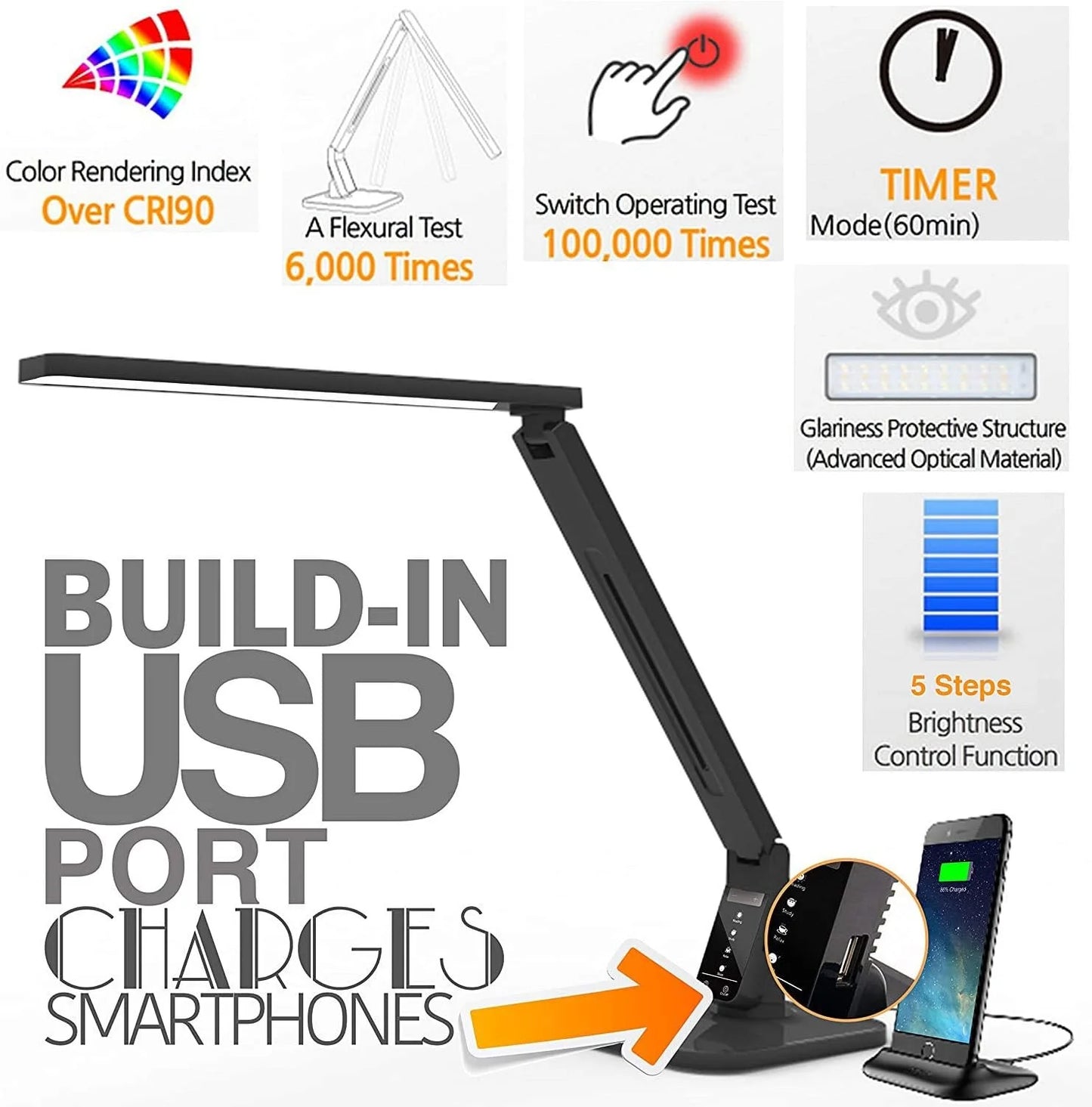 Lampat LED Desk Lamp – Black