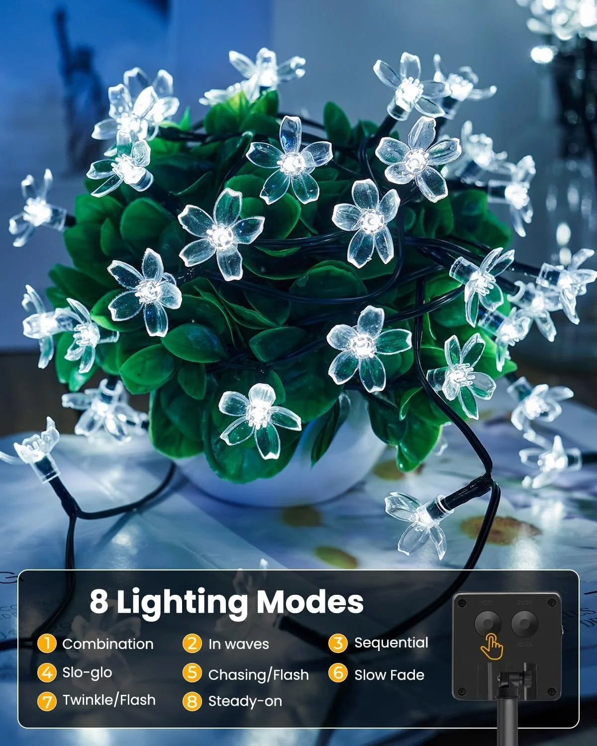 Brightown Solar LED Flower String Light – 20 Feet