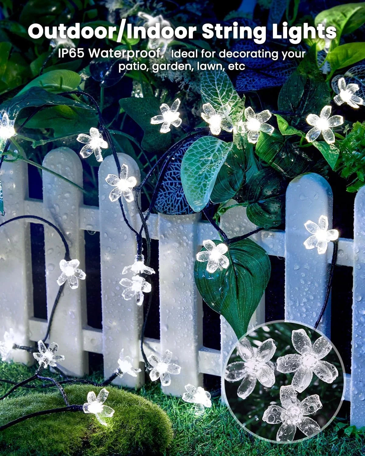 Brightown Solar LED Flower String Light – 20 Feet