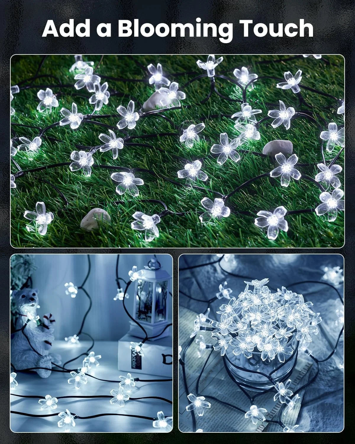 Brightown Solar LED Flower String Light – 20 Feet