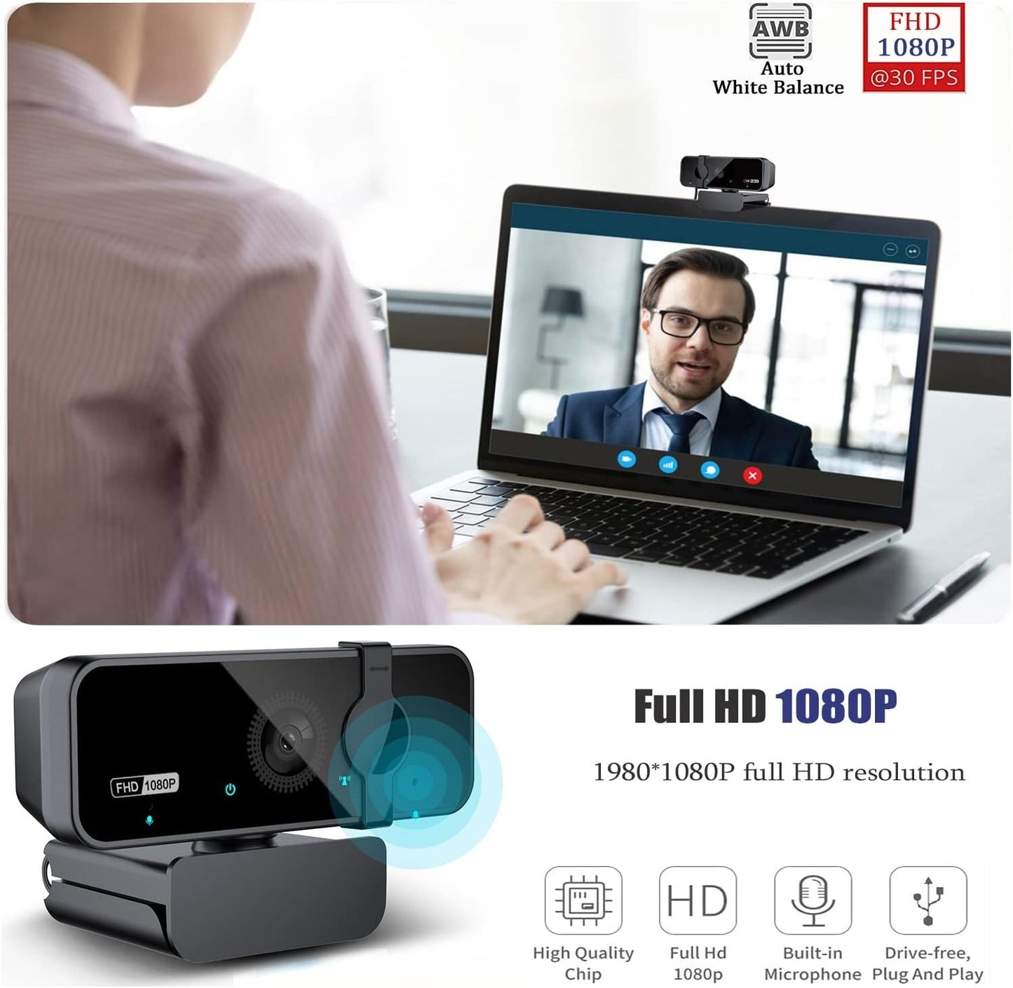 ROYCHE RPC-20F FHD 2M Pixels Webcam