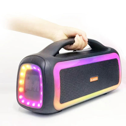 MS-3642BT-W Bluetooth Speaker with Wireless Mic – LED RGB Karaoke Speaker, TWS Pairing
