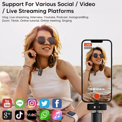 EOFILID Dual Wireless Lavalier Microphone for iPhone & iPad