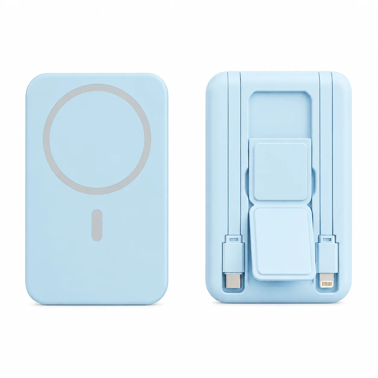 ICON 10000mAh MagSafe Power Bank 22.5W Fast Charging | Built-in Type-C & Lightning Cable | LED Display | Foldable Stand