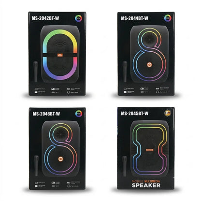 MS Series 8-Inch Portable RGB Bluetooth Speaker with Microphone & TWS Pairing (China Fresh Stock) - 4 Unique Designs