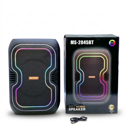 MS Series 8-Inch Portable RGB Bluetooth Speaker with Microphone & TWS Pairing (China Fresh Stock) - 4 Unique Designs